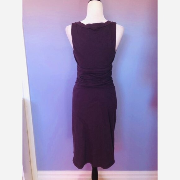 Anthropologie Velvet purple ruched Dress - Picture 4 of 5